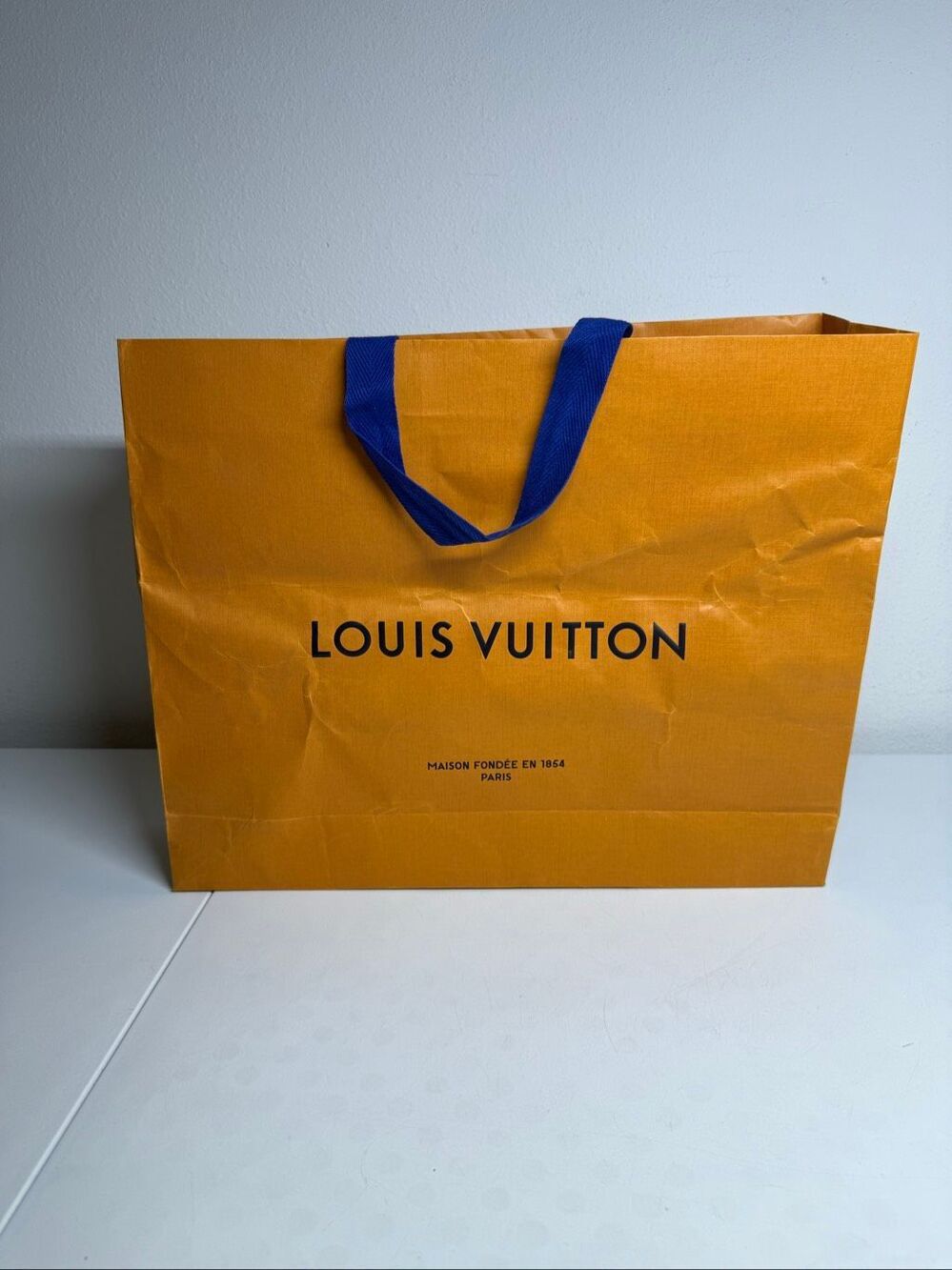 Louis Vuitton Orange Shopping Gift Bag 19 X 14 5 Inch Designer Packaging